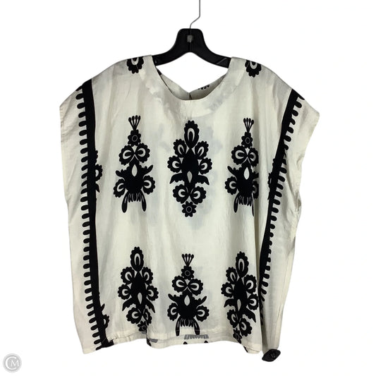 Top Short Sleeve By Umgee In Black & Cream, Size: M
