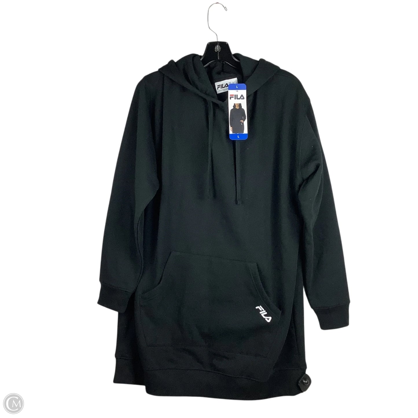 Sweatshirt Hoodie By Fila In Black, Size: L