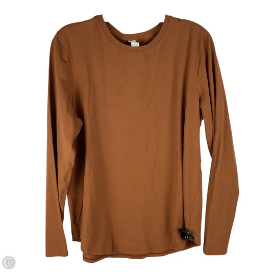 Athletic Top Long Sleeve Crewneck By Lululemon In Brown, Size: 14