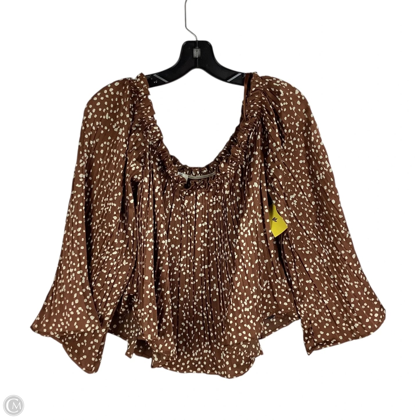 Top Long Sleeve By She + Sky In Brown, Size: L