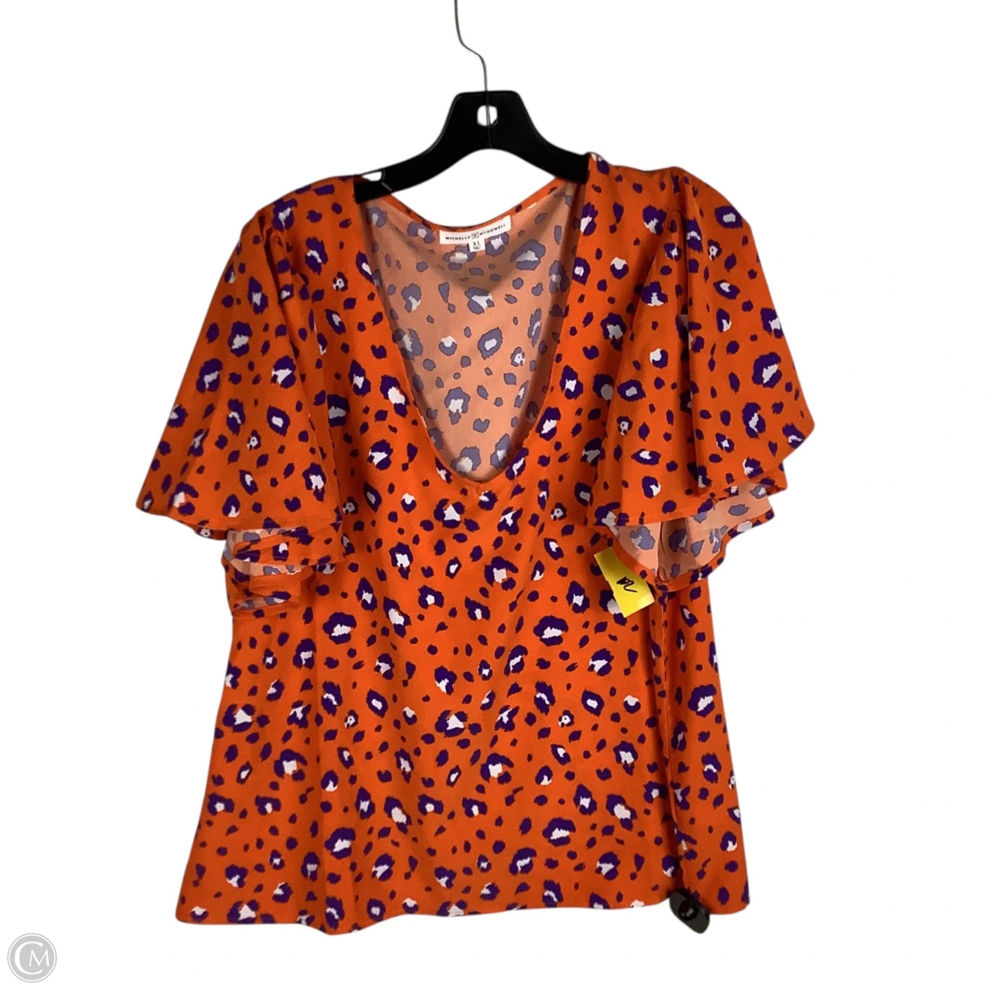 Top Short Sleeve By Michelle Mcdowell In Orange, Size: Xl