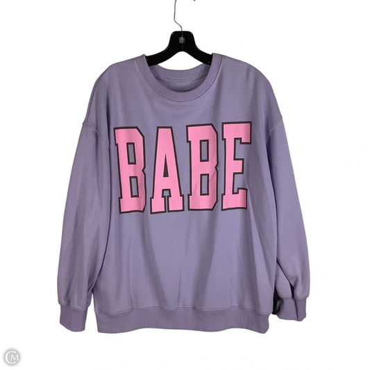Sweatshirt Crewneck By Clothes Mentor In Purple, Size: L