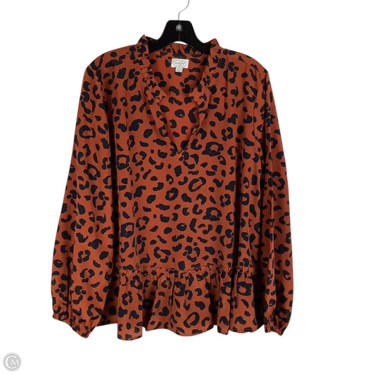 Top Long Sleeve By Mudd In Animal Print, Size: L