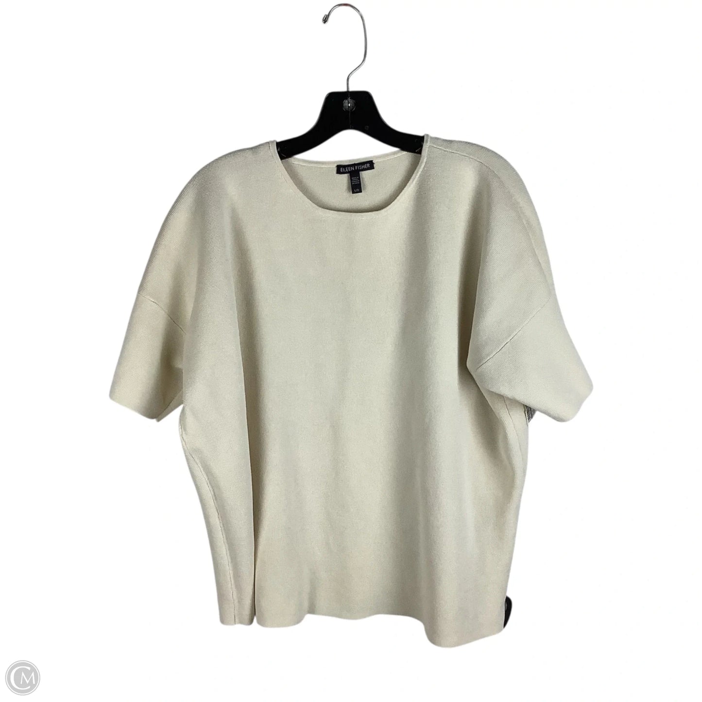 Top Short Sleeve By Eileen Fisher In Cream, Size: Large