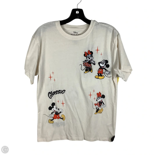 Top Short Sleeve By Disney In Cream, Size: Xs