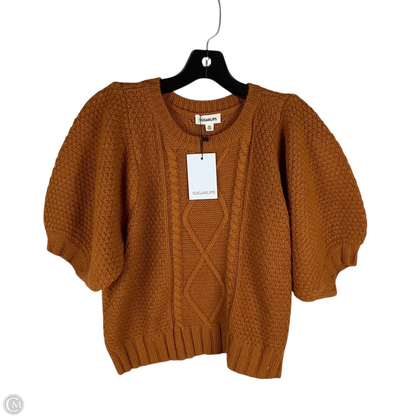 Sweater Short Sleeve By Sugar Lips In Brown, Size: Xs