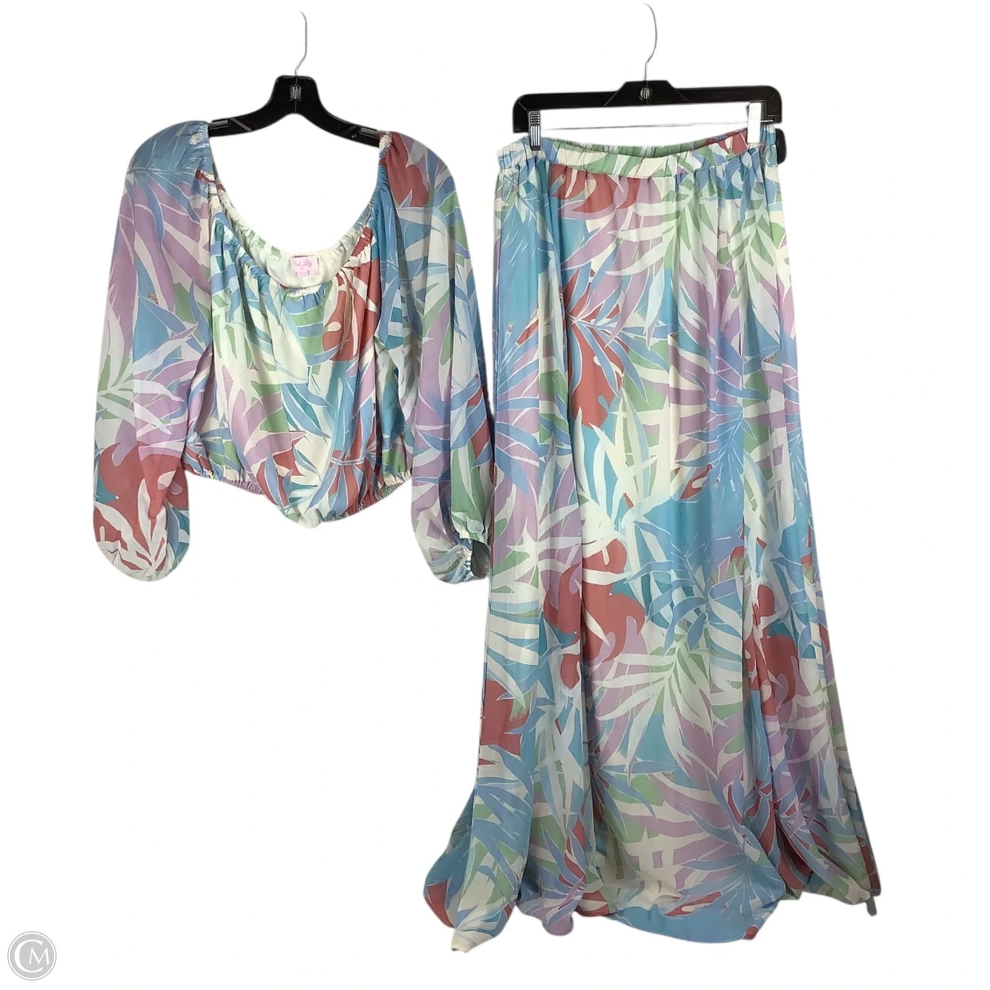 Skirt Set 2pc By Pink Lily In Blue, Size: Xl