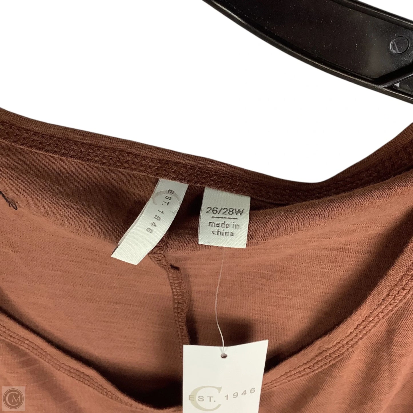 Top Long Sleeve By Cato In Brown, Size: 4x (26/28)