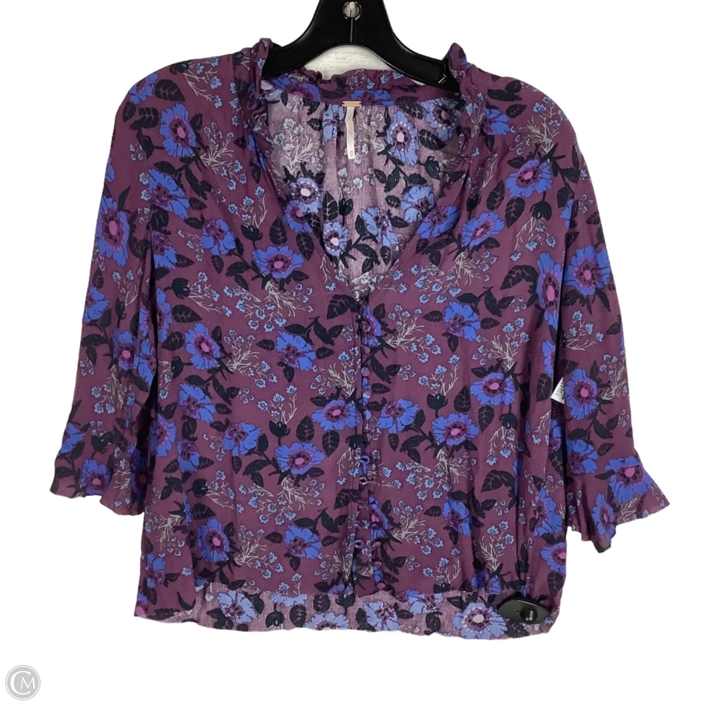 Top Long Sleeve By Free People In Purple, Size: Xs