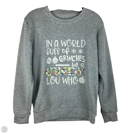 Sweatshirt Crewneck By Clothes Mentor In Grey, Size: M