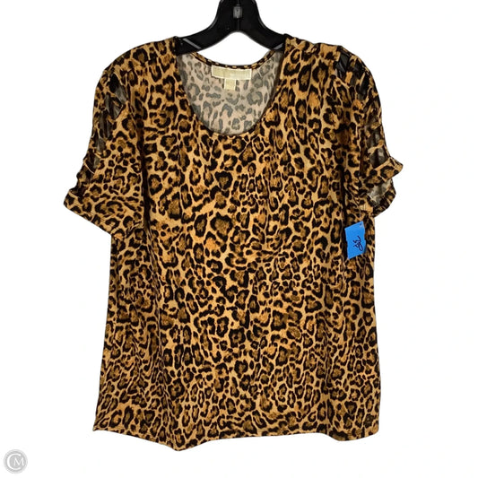 Top Short Sleeve By Michael By Michael Kors In Animal Print, Size: Xl