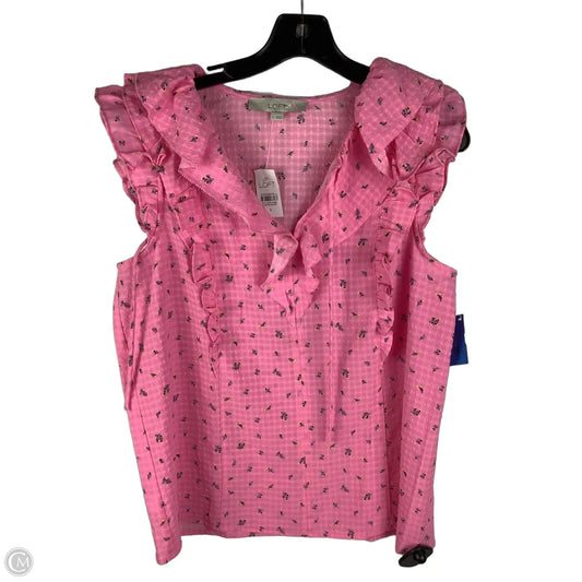Top Short Sleeve By Loft In Pink, Size: S