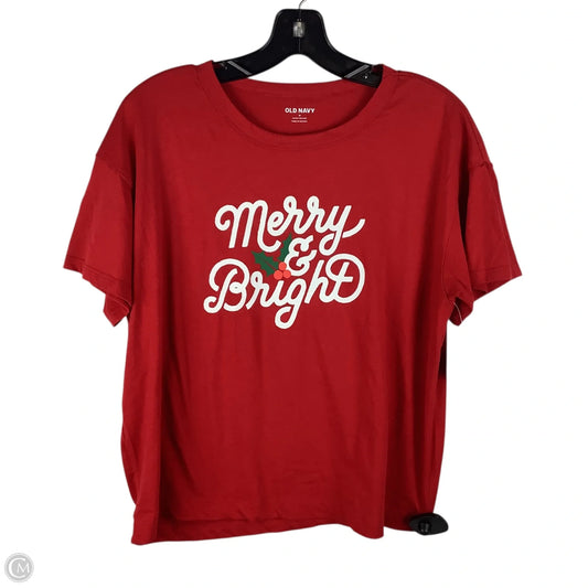 Top Short Sleeve Basic By Old Navy In Red, Size: M
