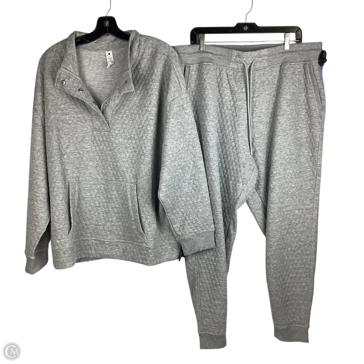 Athletic Pants 2pc By Yogalicious In Grey, Size: 1x