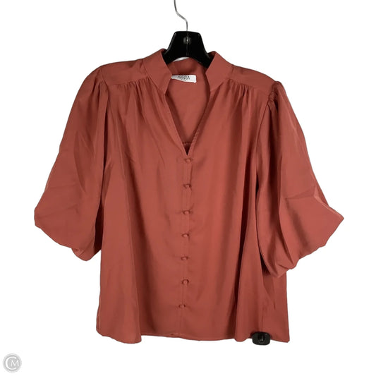 Top Short Sleeve By Cmc In Orange, Size: M