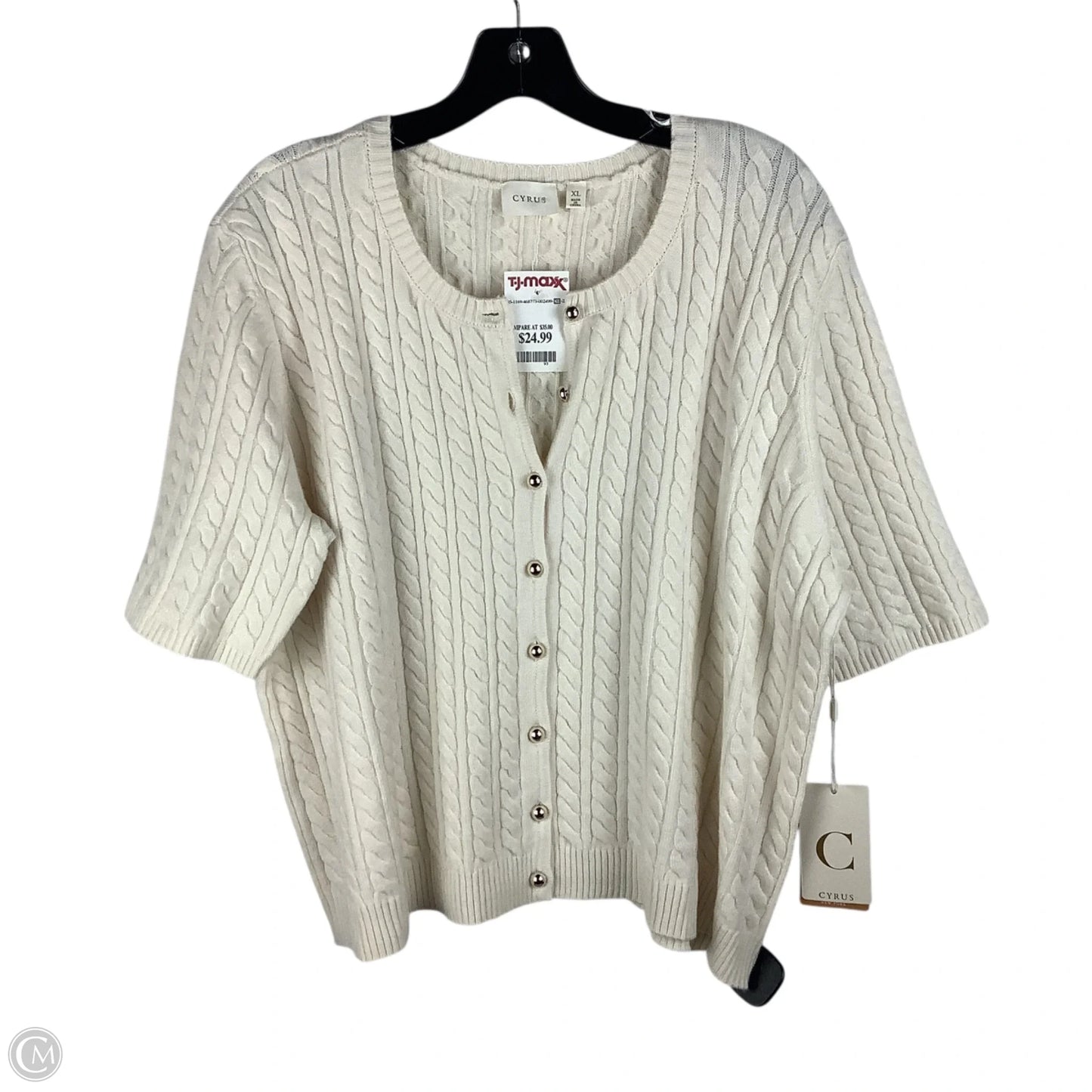 Sweater Cardigan By Cyrus In Cream, Size: Xl
