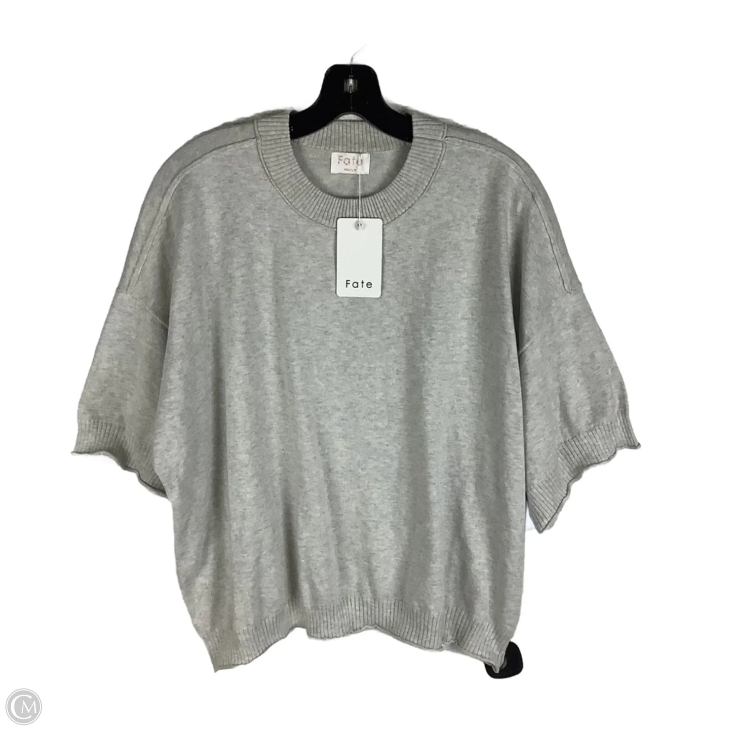 Sweater Short Sleeve By Fate In Grey, Size: M