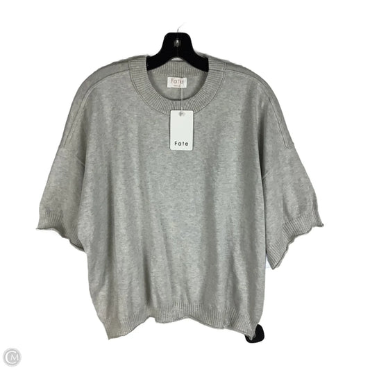 Sweater Short Sleeve By Fate In Grey, Size: M