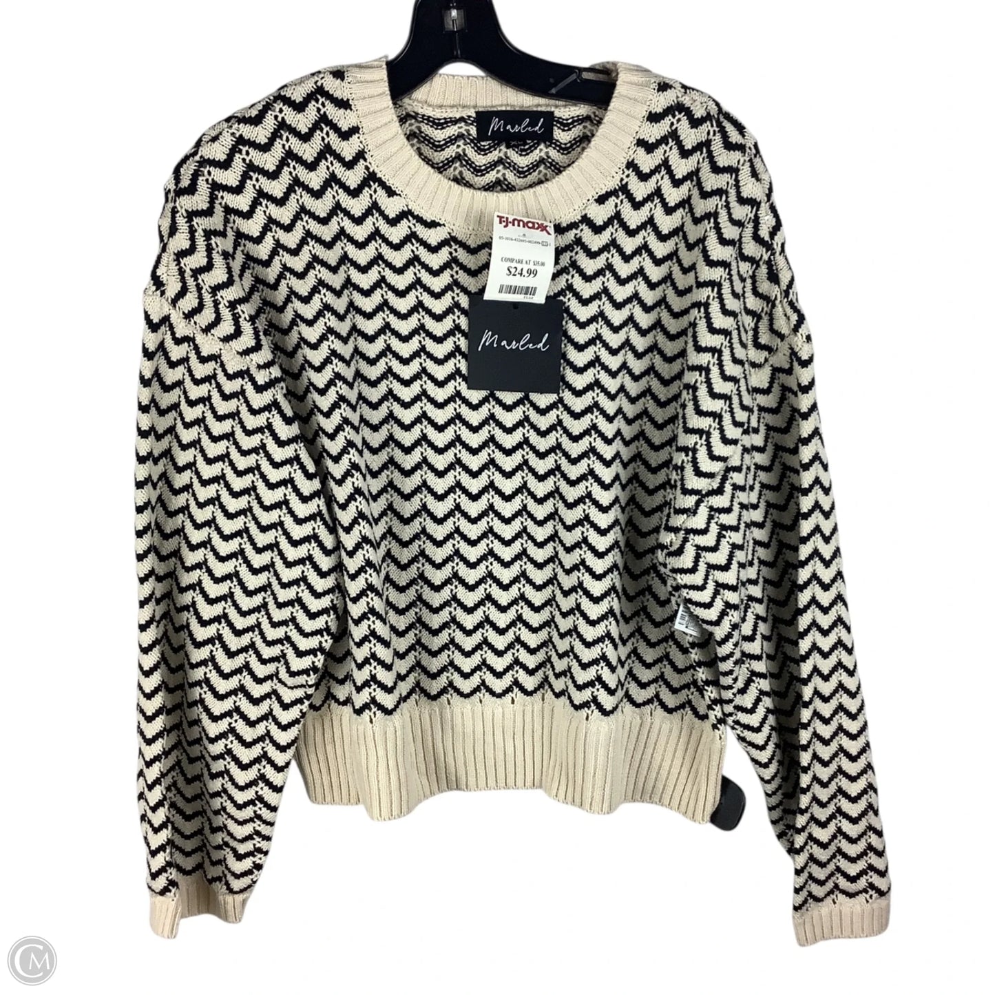 Sweater By Marled In Black & Cream, Size: Xl