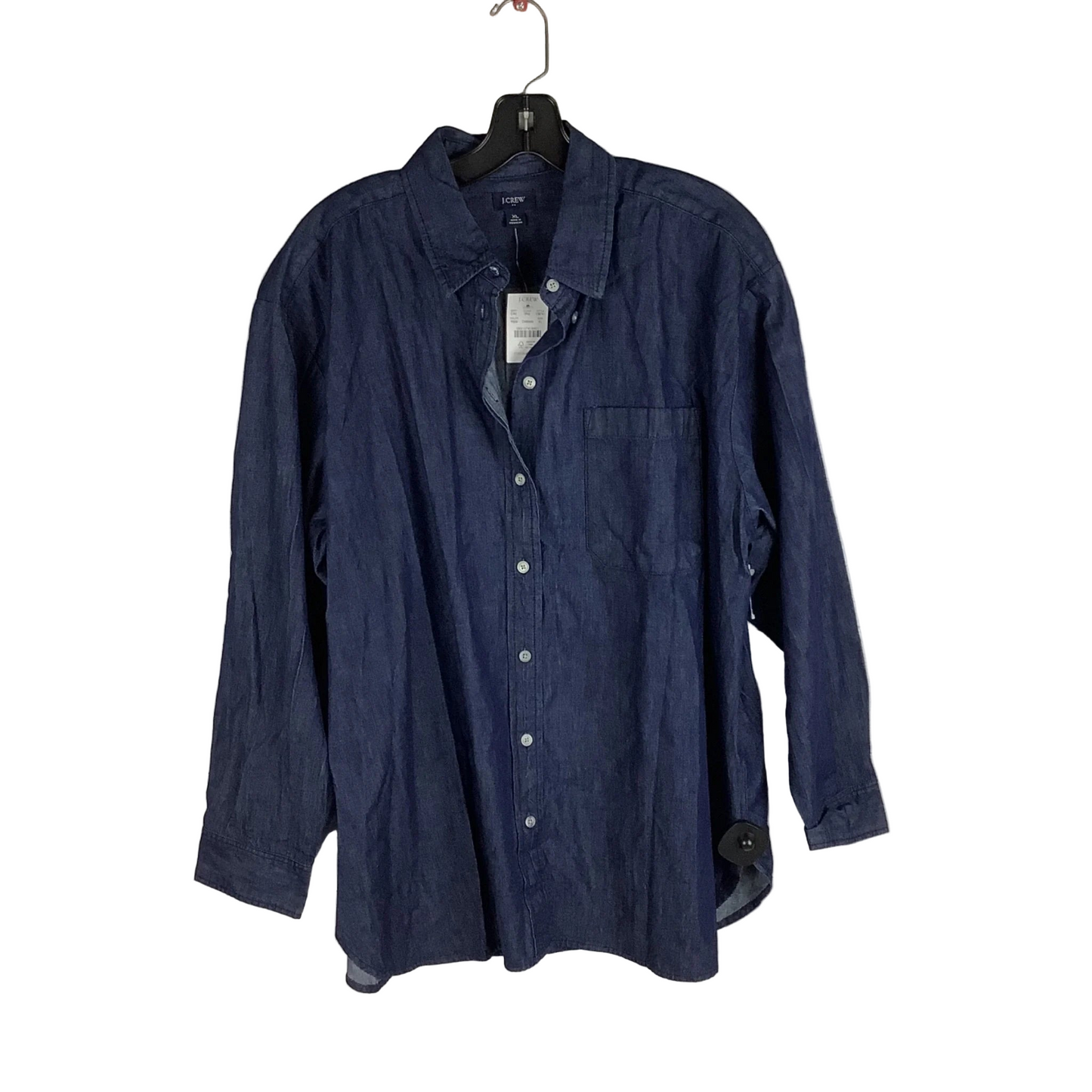 Top Long Sleeve By J. Crew In Blue Denim, Size: Xl