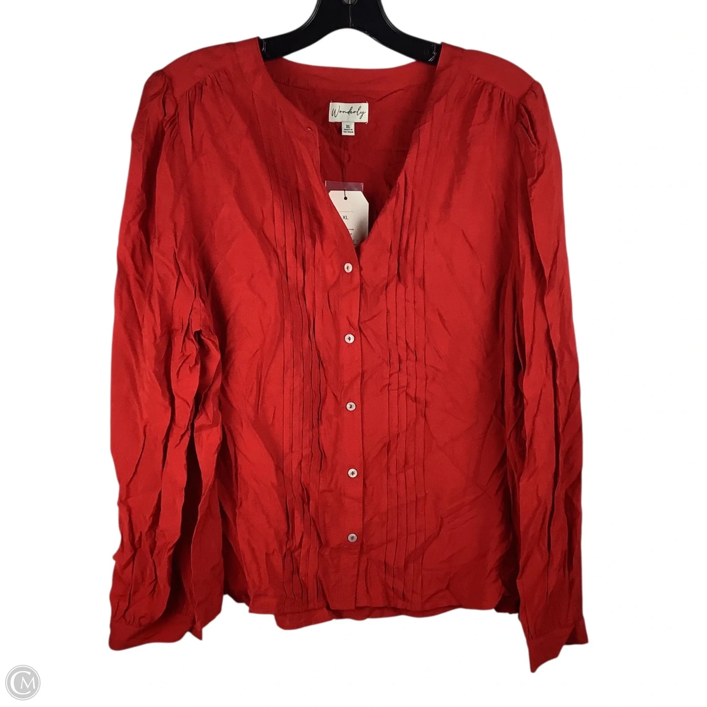 Top Long Sleeve By Wonderly In Red, Size: Xl