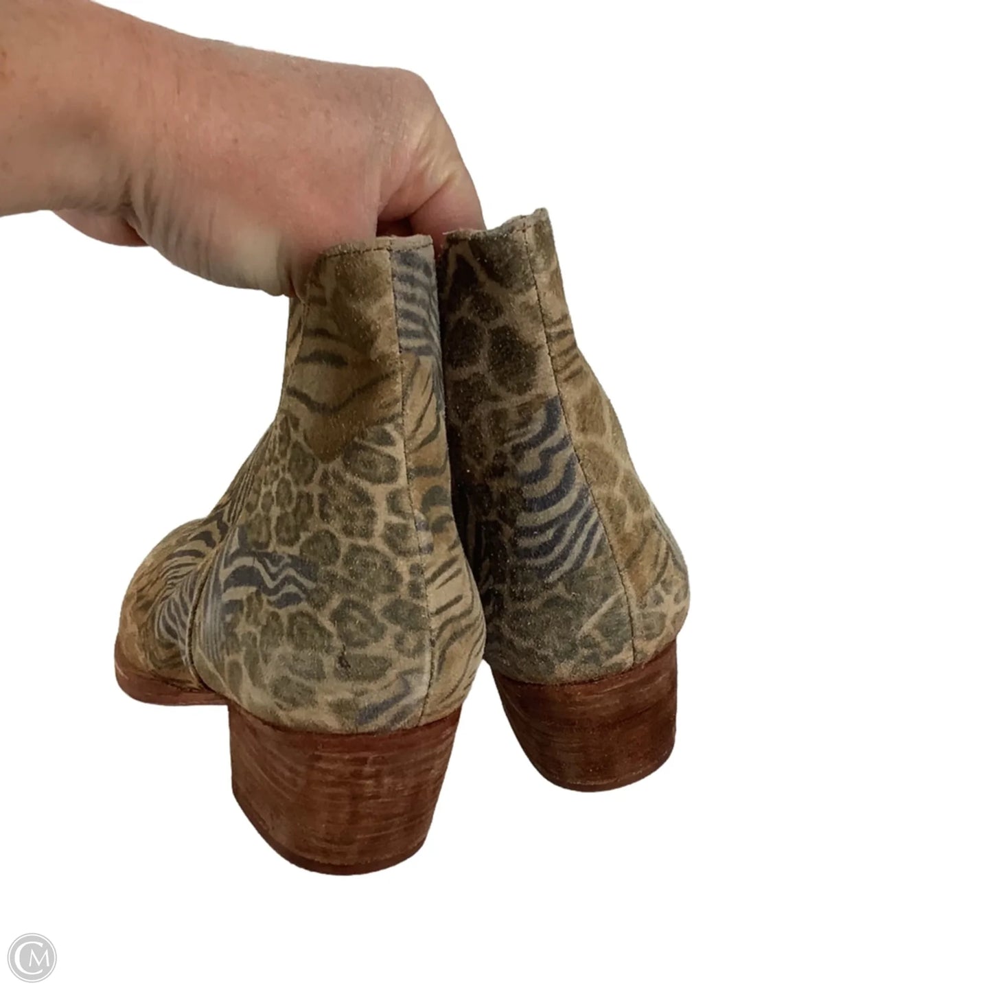 Boots Ankle Heels By Free People In Animal Print, Size: 36