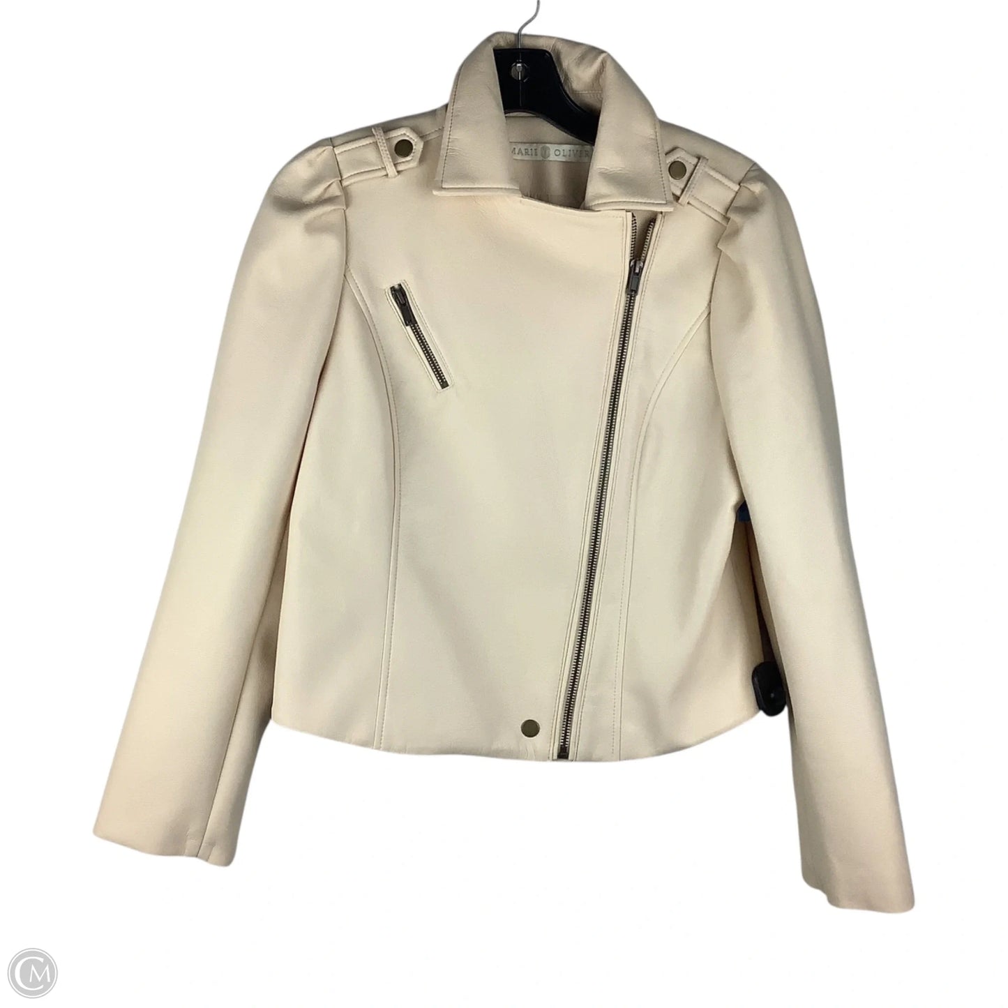 Jacket Pleather By Marie Oliver In Cream, Size: S