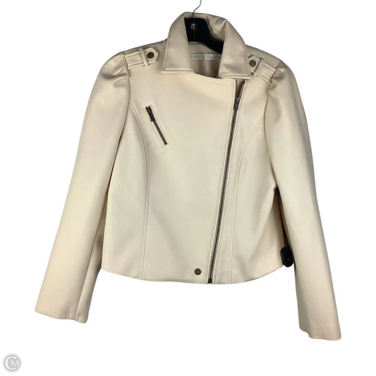Jacket Pleather By Marie Oliver In Cream, Size: S