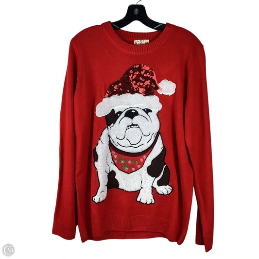 Sweater By Clothes Mentor In Red, Size: L