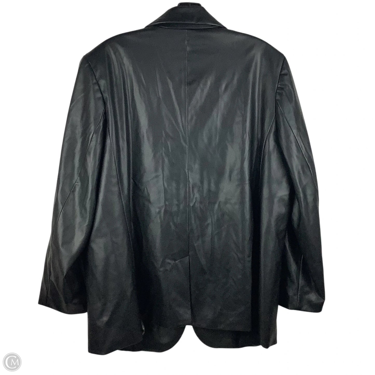 Jacket Faux Leather By A New Day In Black, Size: 2x