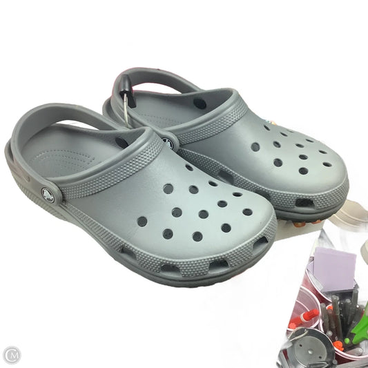 Sandals Flats By Crocs In Grey, Size: 11
