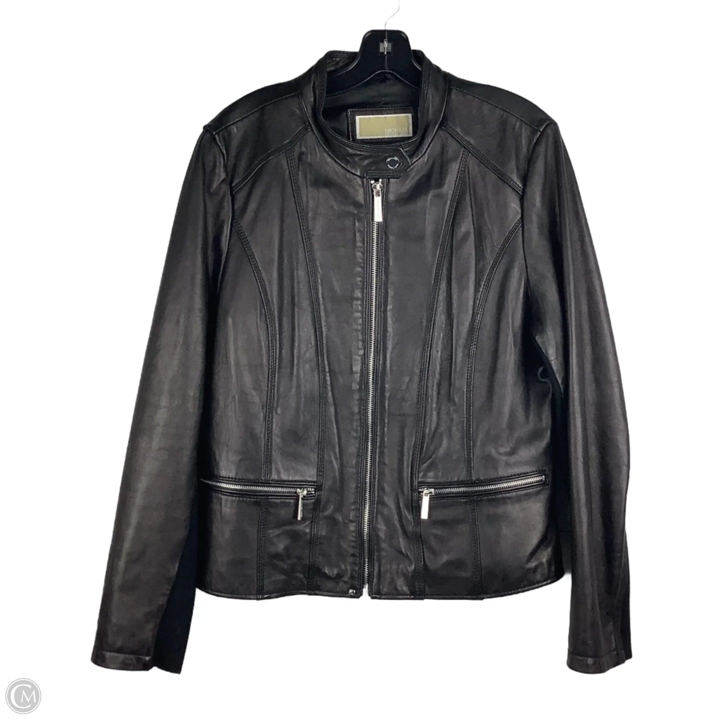 Jacket Leather By Michael By Michael Kors In Black, Size: Xl