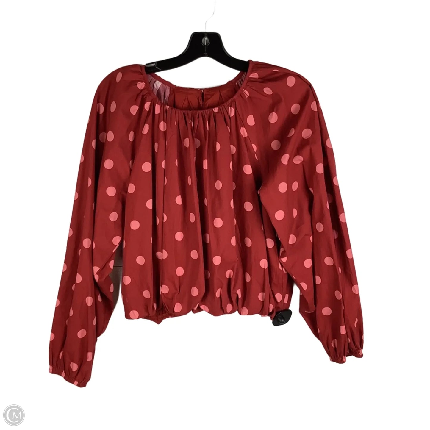 Top Long Sleeve By Maeve In Polkadot Pattern, Size: L