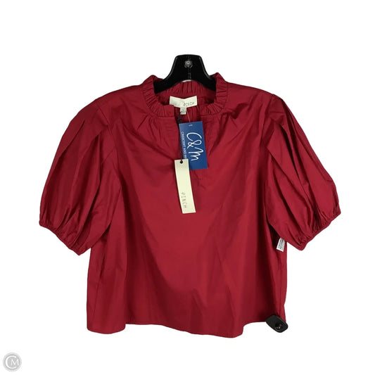 Top Short Sleeve By Pinch In Maroon, Size: L