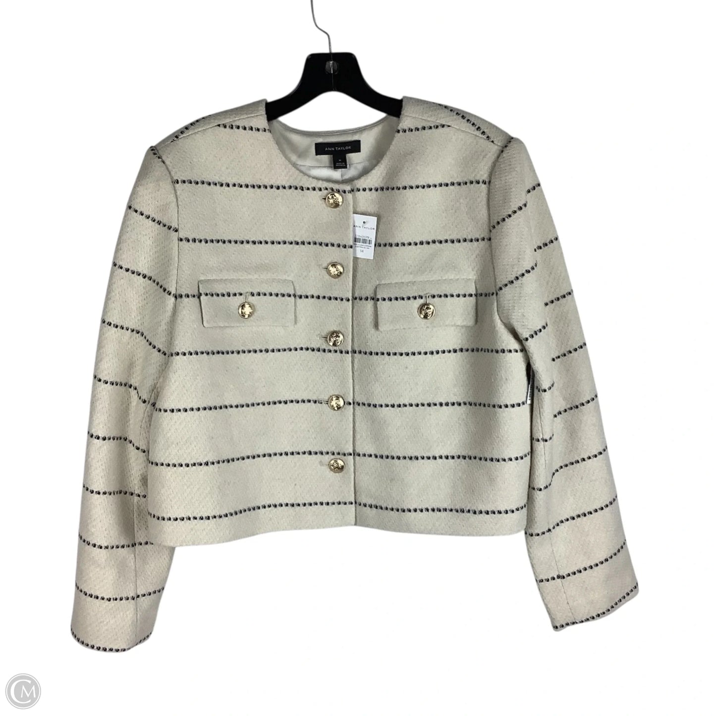 Blazer By Ann Taylor In Cream, Size: 14