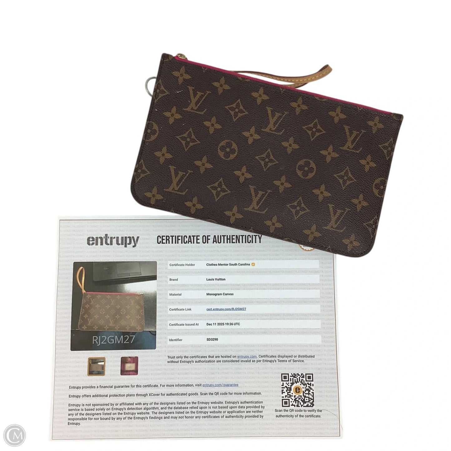 Wristlet Luxury Designer By Louis Vuitton, Size: Medium