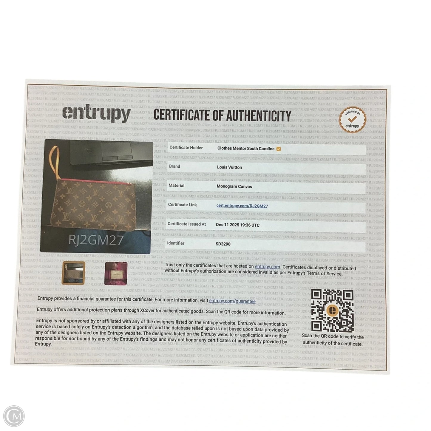 Wristlet Luxury Designer By Louis Vuitton, Size: Medium