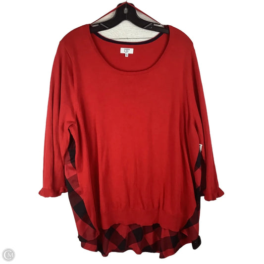 Top Long Sleeve By Crown And Ivy In Red, Size: 2x