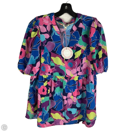 Top Short Sleeve By Umgee In Blue & Purple, Size: M