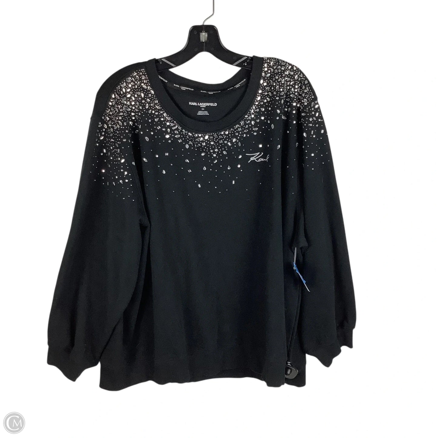 Sweatshirt Designer By Karl Lagerfeld In Black, Size: 2x