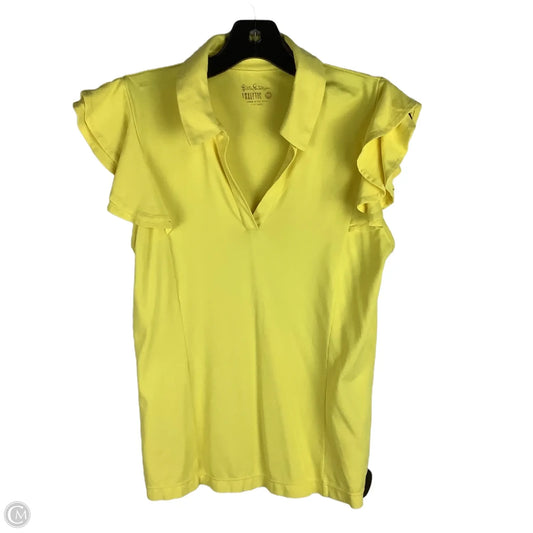 Top Short Sleeve Designer By Lilly Pulitzer In Yellow, Size: M