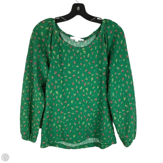 Top Long Sleeve By Loft In Green, Size: S