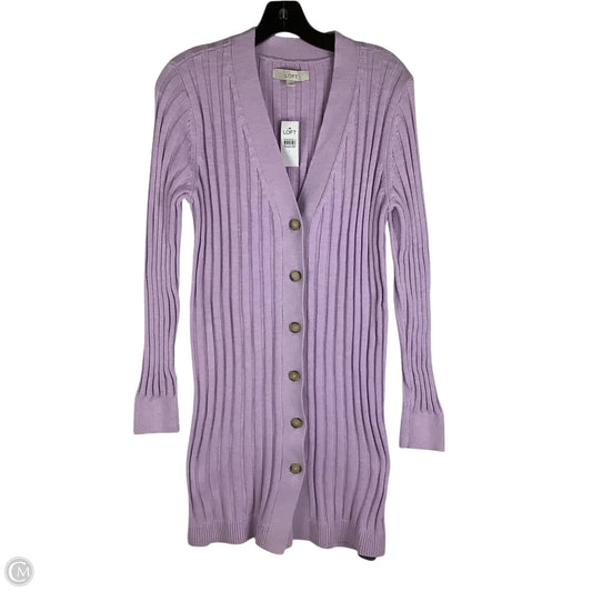 Cardigan By Loft In Purple, Size: L