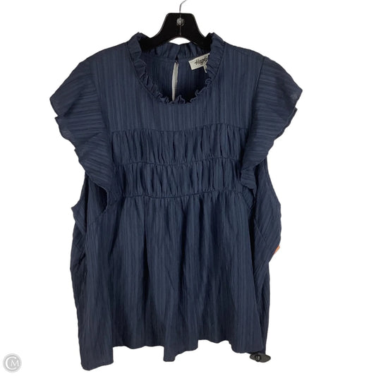 Top Short Sleeve By Haptics In Navy, Size: 2x