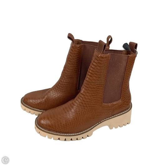 Boots Ankle Heels By Coconuts In Brown, Size: 8