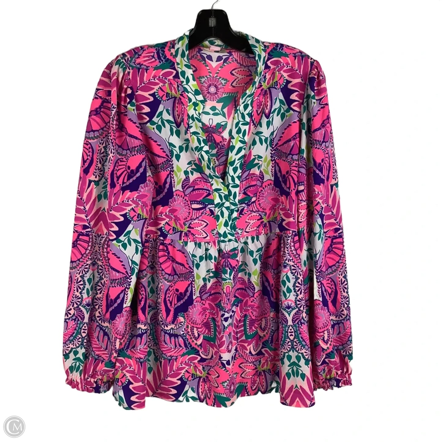 Top Long Sleeve Designer By Lilly Pulitzer In Pink, Size: L