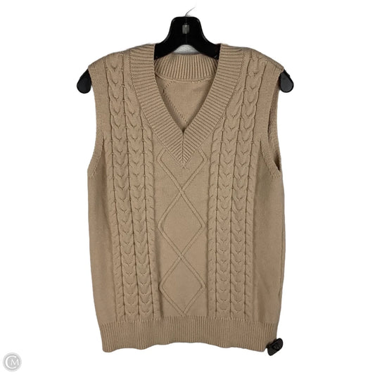 Vest Sweater By Clothes Mentor In Cream, Size: S