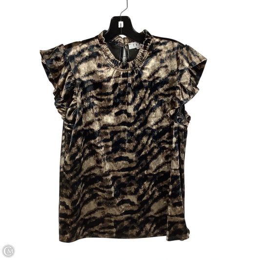 Top Short Sleeve By Thml In Black & Tan, Size: S