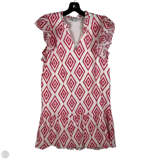 Dress Casual Short By Cmc In Pink & White, Size: M