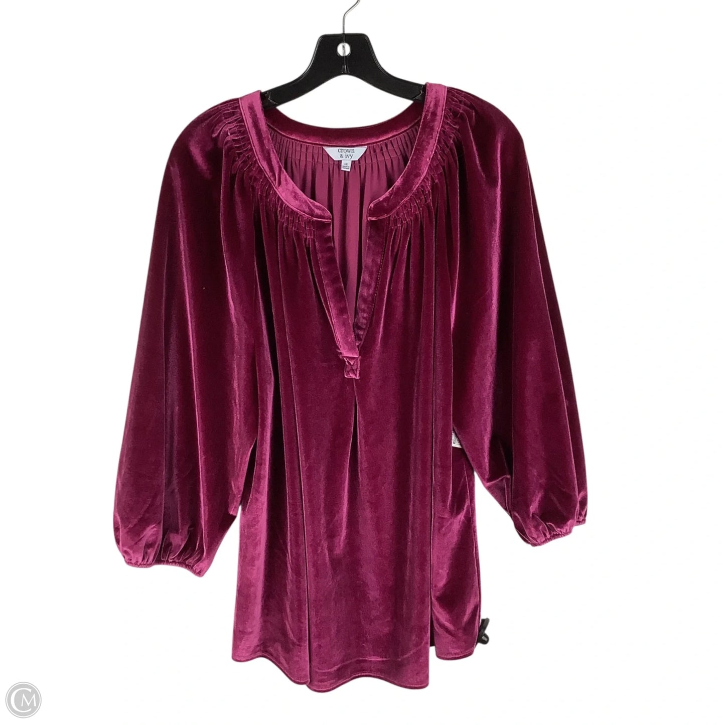 Top Long Sleeve By Crown And Ivy In Purple, Size: 1x